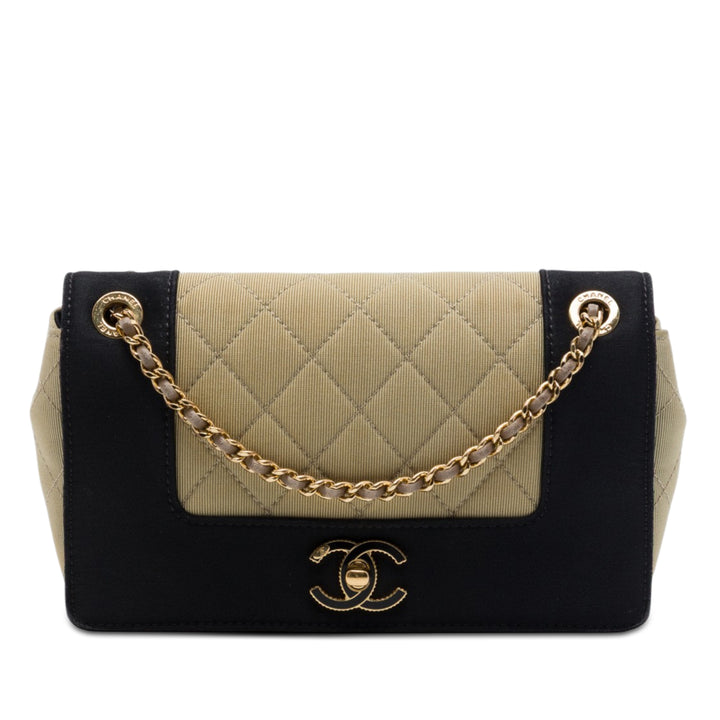 Chanel Small Matelassé Bicolor Grosgrain Mademoiselle Simple rabat