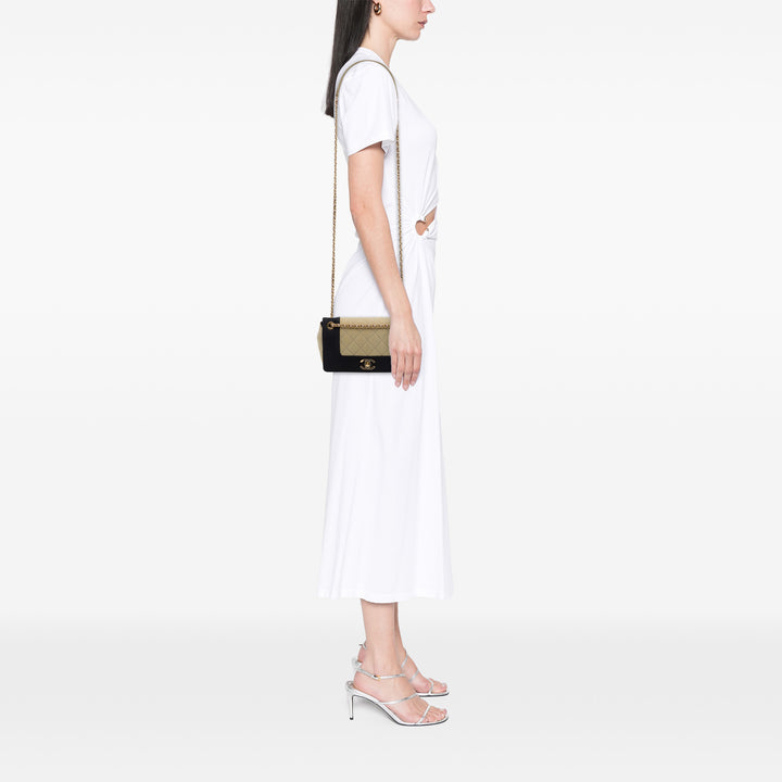 Chanel Small Matelassé Bicolor Grosgrain Mademoiselle Simple rabat