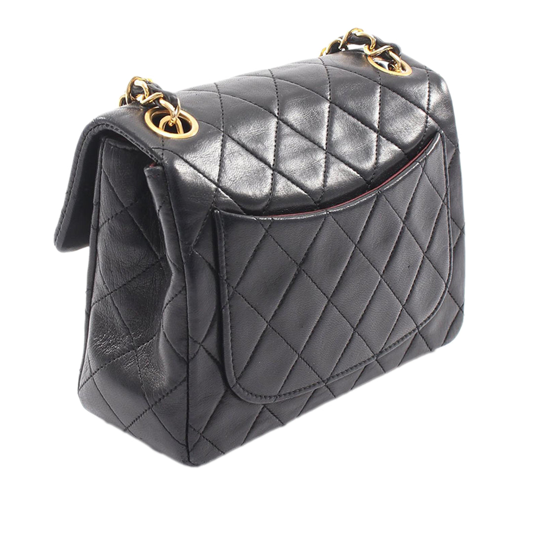 Chanel Mini Square Classic Cuir d’agneau Simple rabat