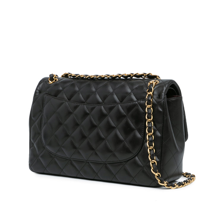 Chanel Jumbo Classic Lambskin Double Flap Black - GABY PARIS