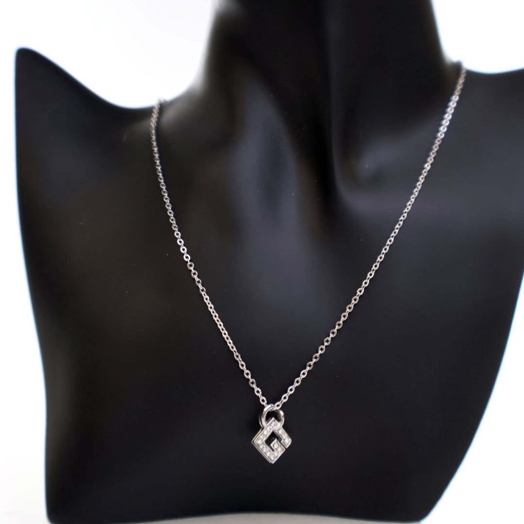 Givenchy plaqué G Logo Rhinestone Pendant Collier
