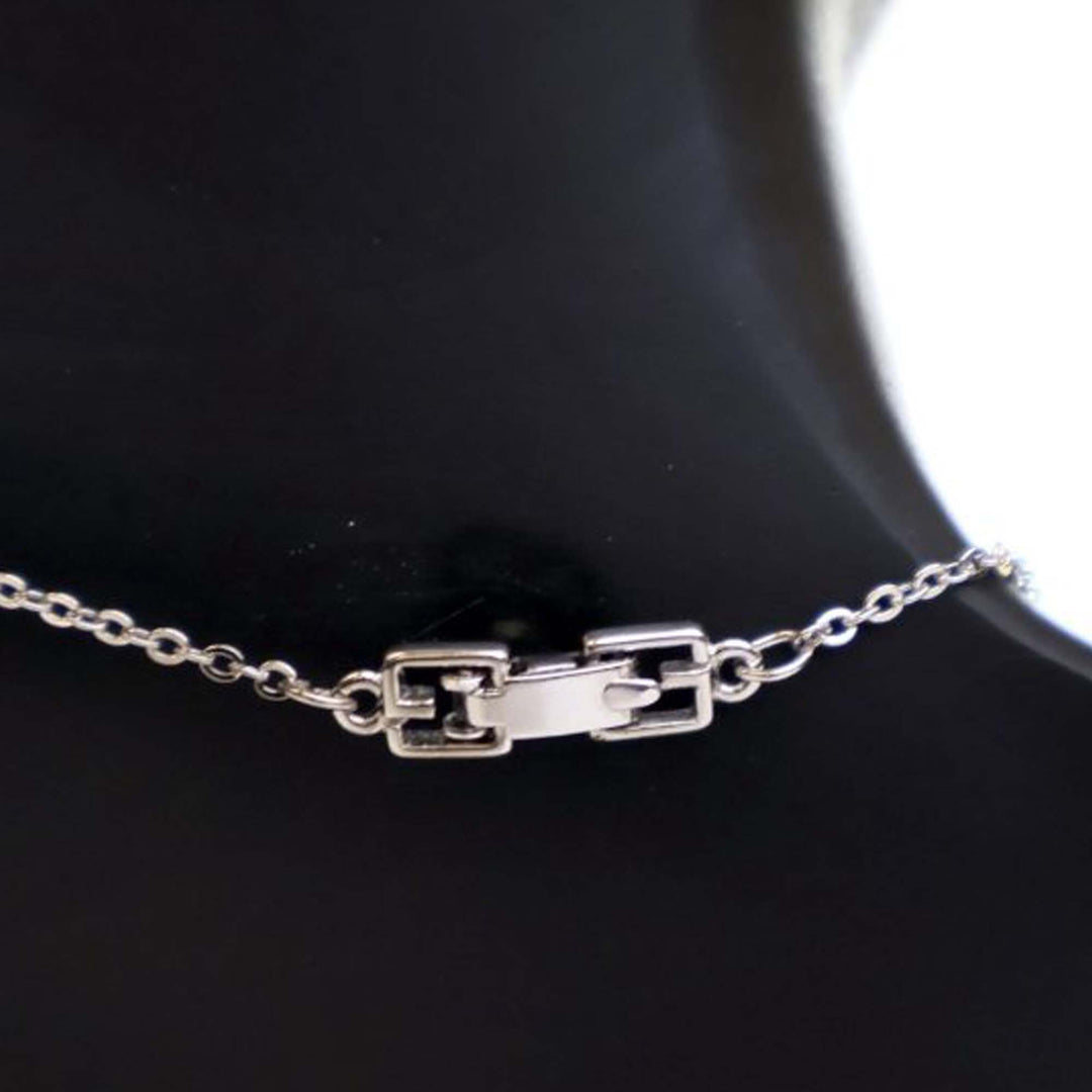 Givenchy plaqué G Logo Rhinestone Pendant Collier
