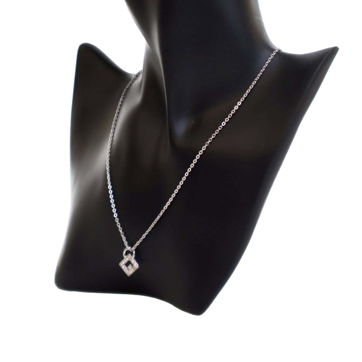 Givenchy plaqué G Logo Rhinestone Pendant Collier