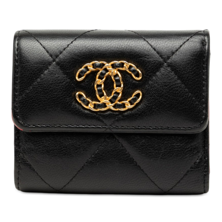 Chanel Matelassé 19 à rabat Portefeuille Cuir d'agneau
