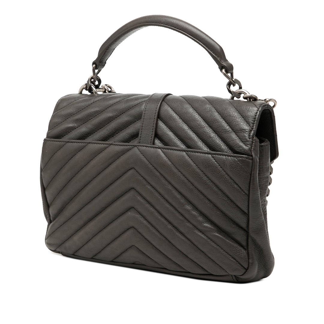 Saint Laurent Medium Chevron Sheepskin Monogram College Sac