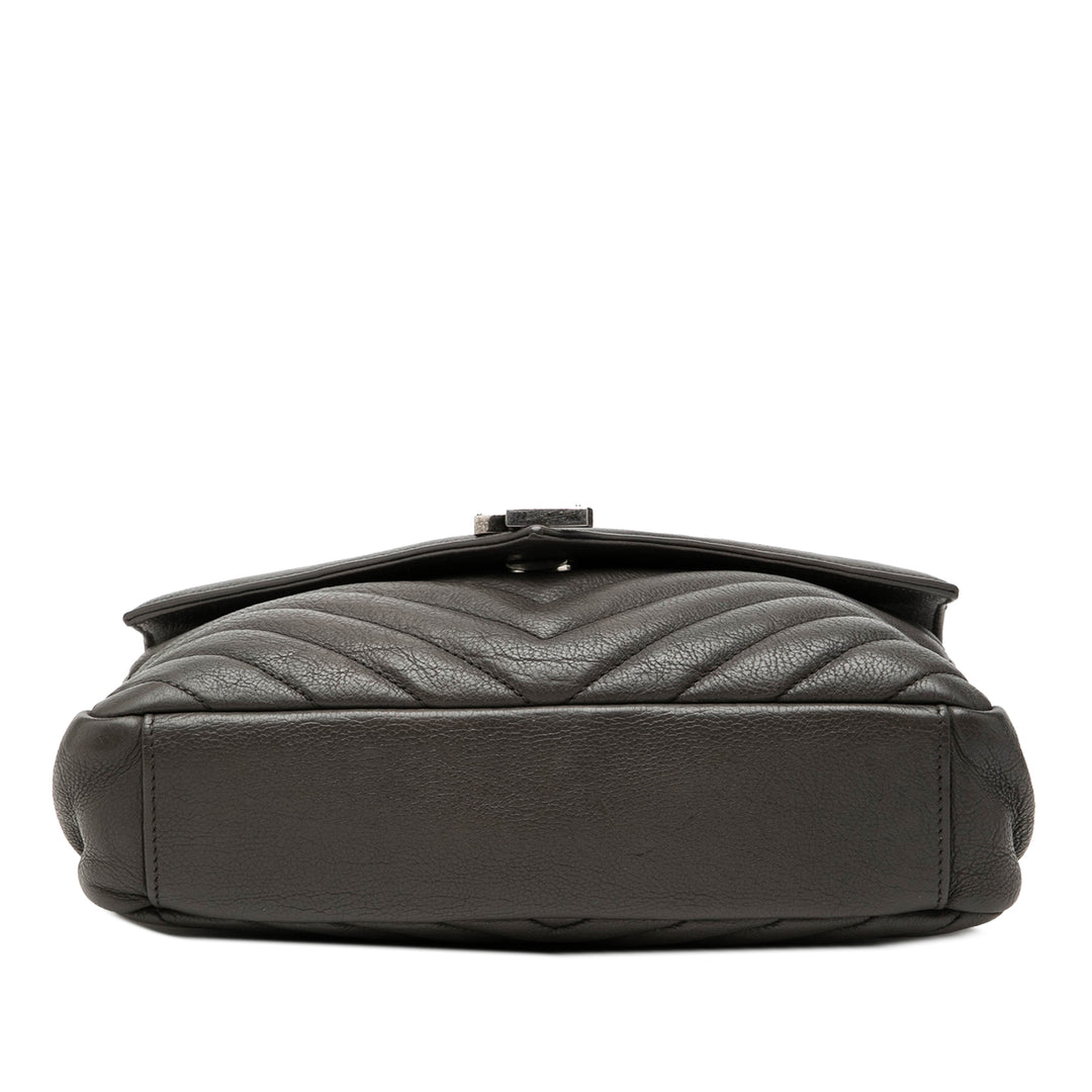Saint Laurent Medium Chevron Sheepskin Monogram College Sac