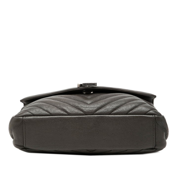 Saint Laurent Medium Chevron Sheepskin Monogram College Sac