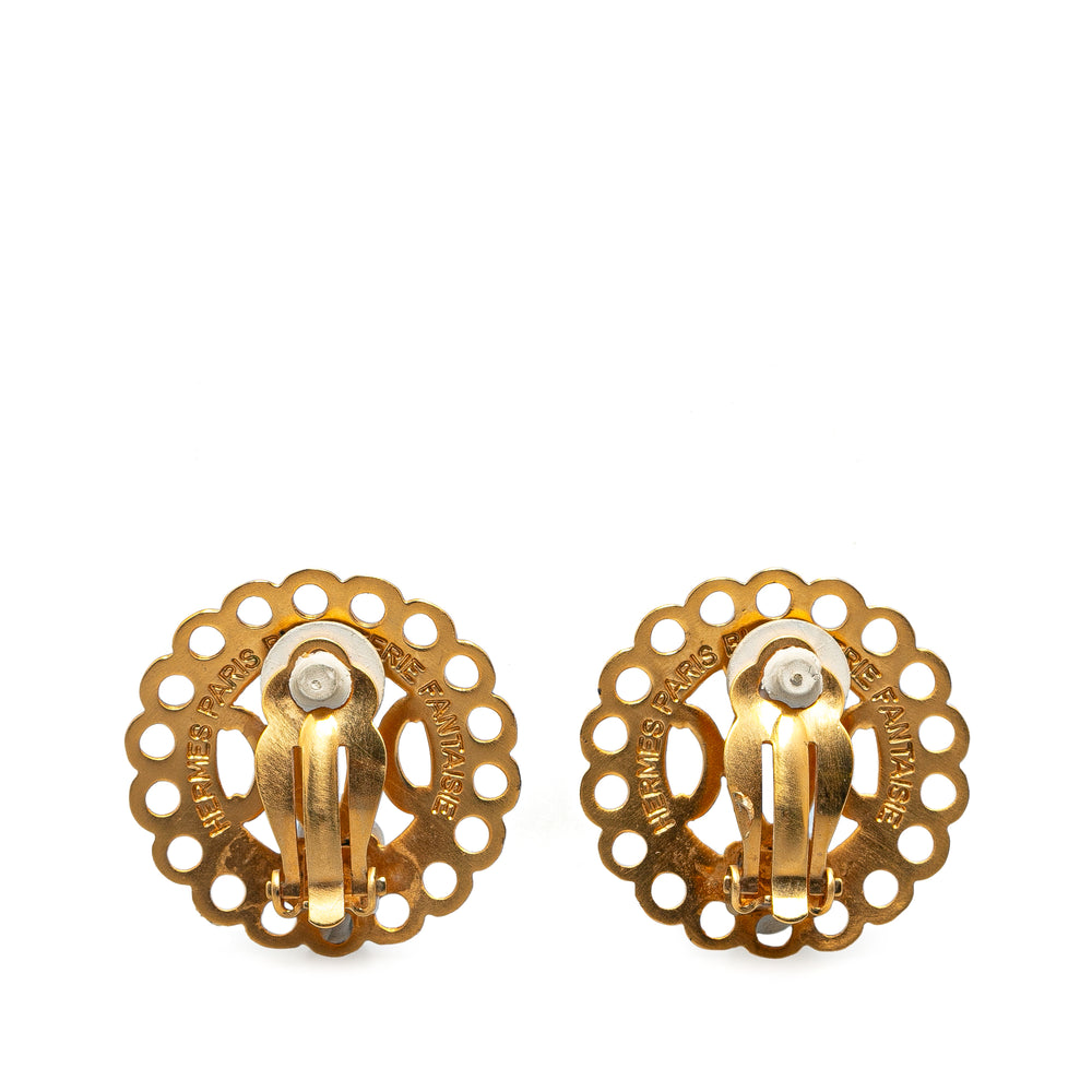 Gold Plated Bijouterie Fantaisie Clip on Earrings Gold - Gaby Paris