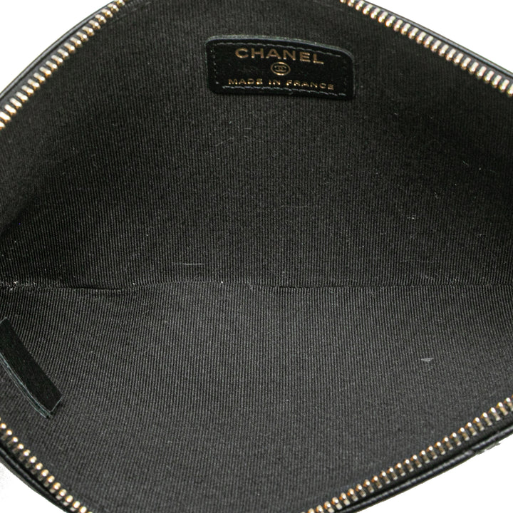 CC Quilted Caviar Pouch Black - Gaby Paris