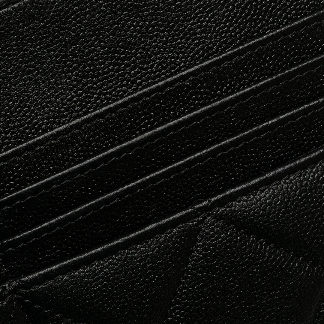 CC Quilted Caviar Pouch Black - Gaby Paris