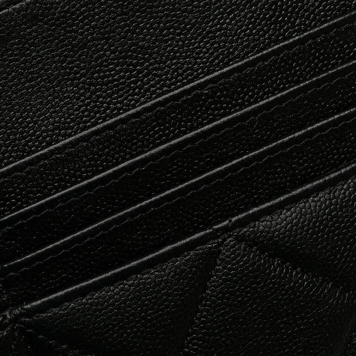 CC Quilted Caviar Pouch Black - Gaby Paris