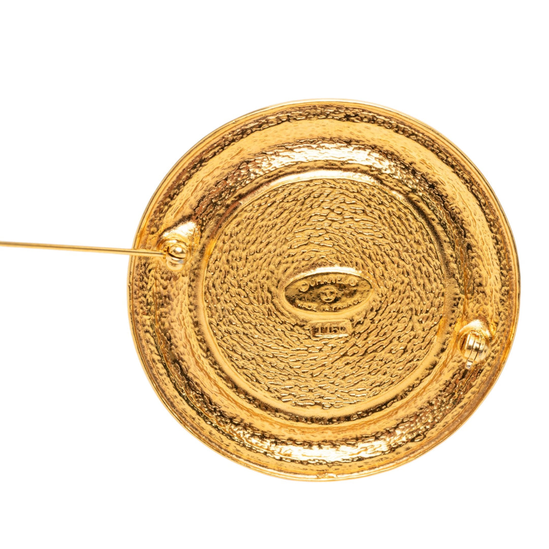 Chanel plaqué 31 Rue Cambon Medallion Pin Broche Métal