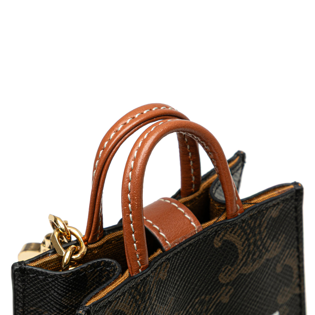 Celine Micro Triomphe Coated Toile Cabas vertical Bijou de sac