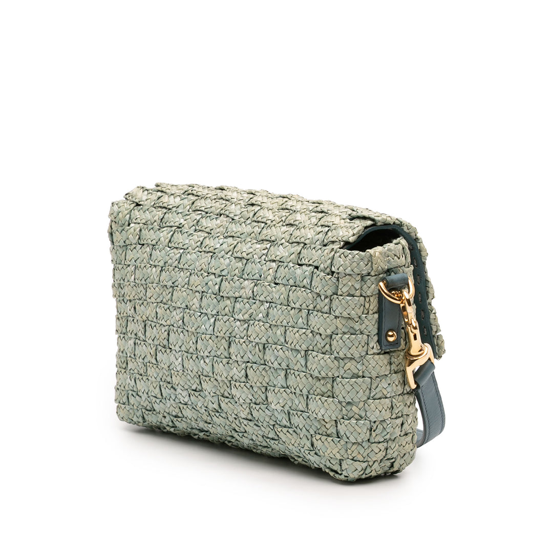 Dolce & Gabbana Cuir à finitions Woven Raffia Padlock Sac porté croisé