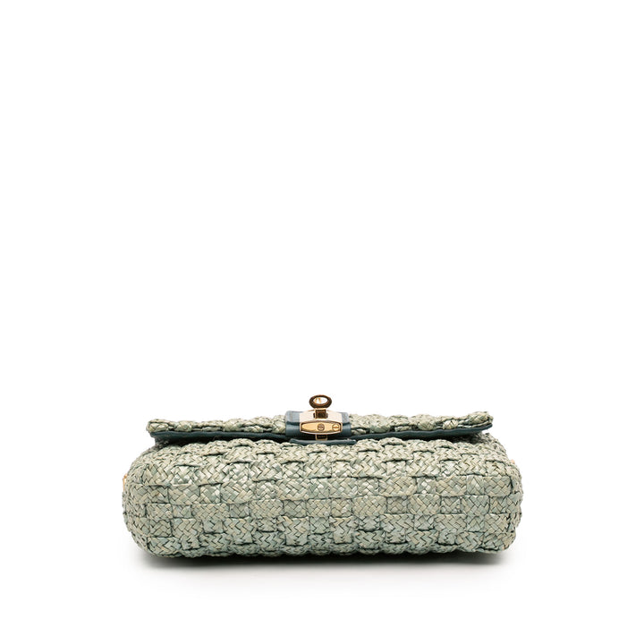 Dolce & Gabbana Cuir à finitions Woven Raffia Padlock Sac porté croisé