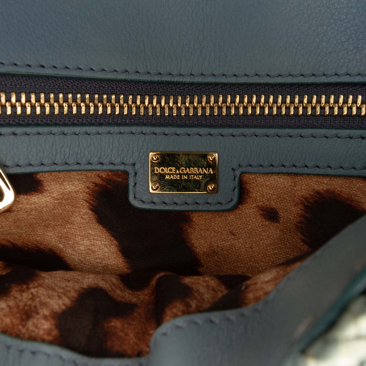 Dolce & Gabbana Cuir à finitions Woven Raffia Padlock Sac porté croisé