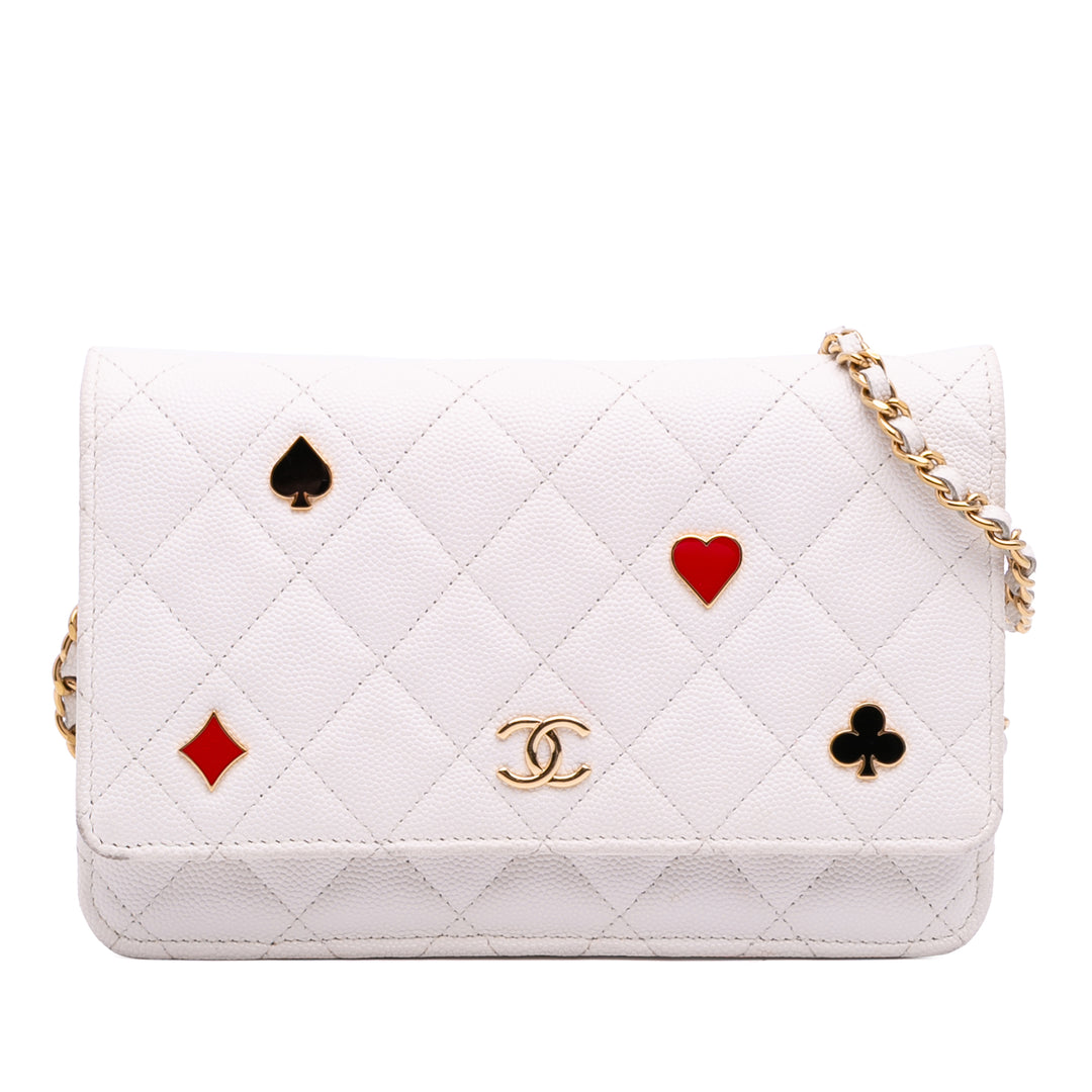 Chanel CC Quilted Caviar Coco Casino Wallet on Chain Blanc – GABY PARIS Authentique