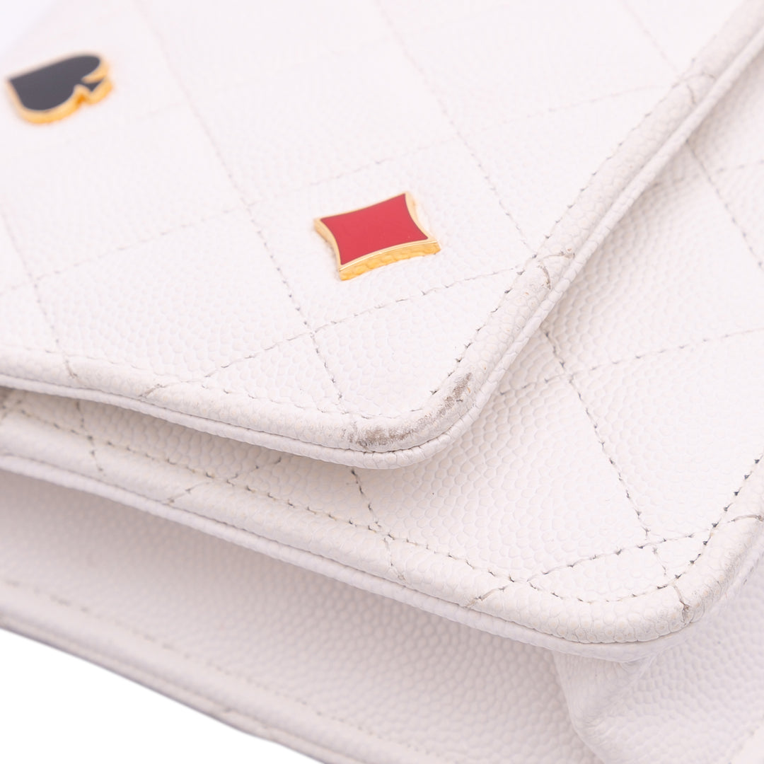 Chanel CC Quilted Caviar Coco Casino Wallet on Chain Blanc – GABY PARIS Authentique