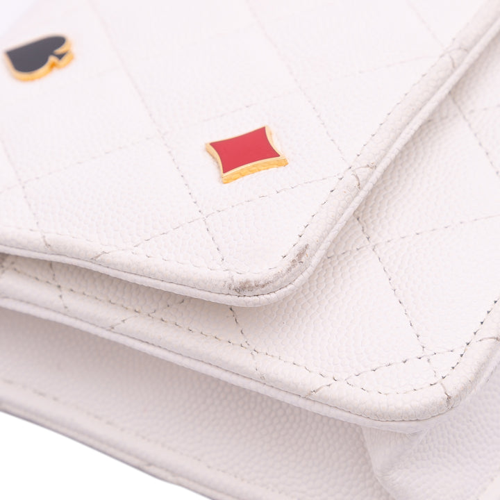 Chanel CC Quilted Caviar Coco Casino Wallet on Chain Blanc – GABY PARIS Authentique