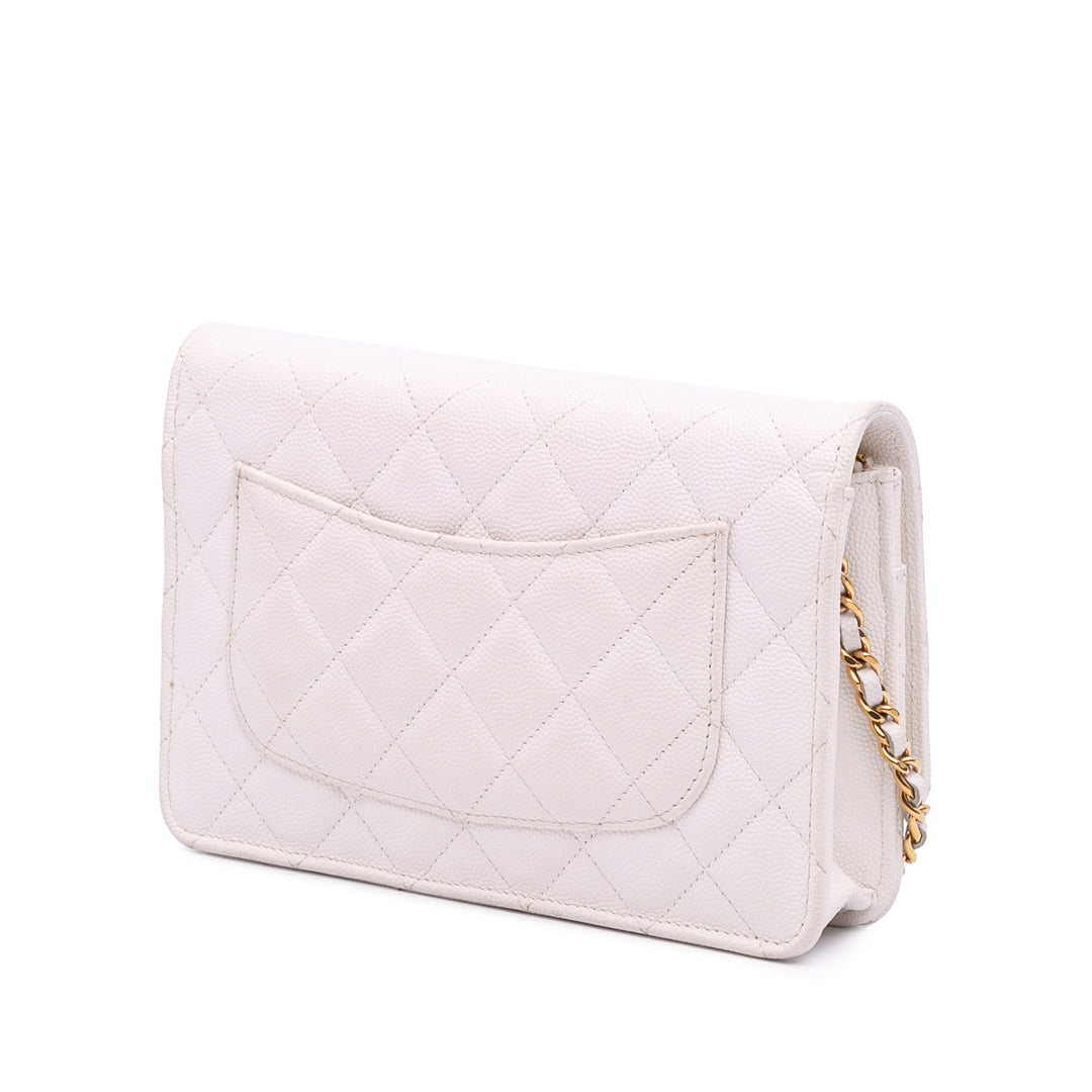 Chanel CC Quilted Caviar Coco Casino Wallet on Chain Blanc – GABY PARIS Authentique