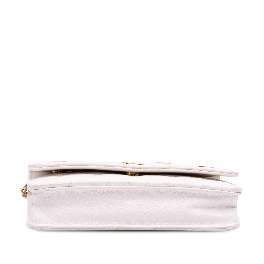 Chanel CC Quilted Caviar Coco Casino Wallet on Chain Blanc – GABY PARIS Authentique
