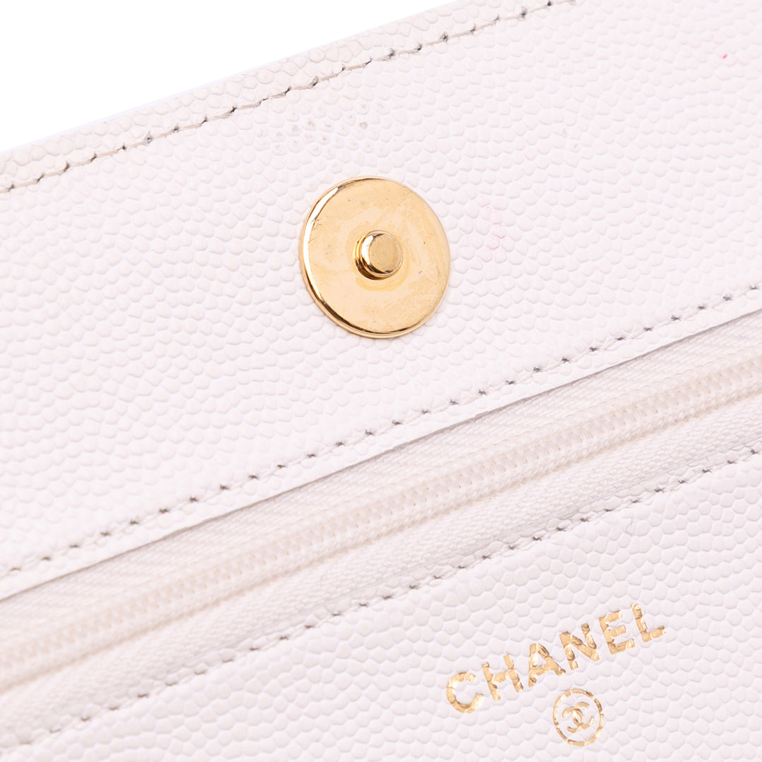 Chanel CC Quilted Caviar Coco Casino Wallet on Chain Blanc – GABY PARIS Authentique