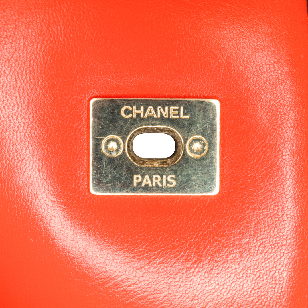 Chanel Quilted Lambskin Knock on Wood Satchel Red - GABY PARIS