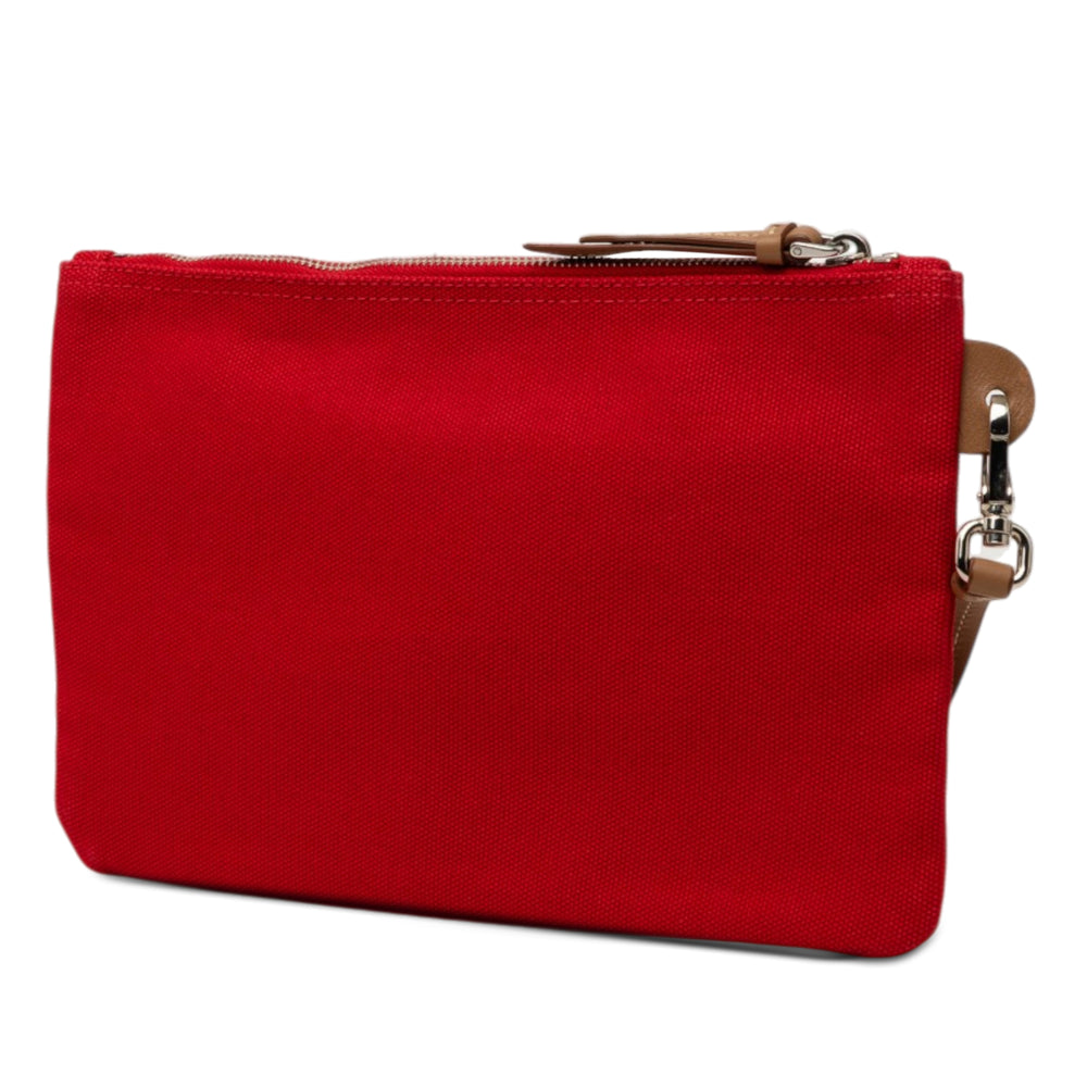 Prada Pochette Canapa Logo Wristlet Rouge – vue 2 – GABY PARIS