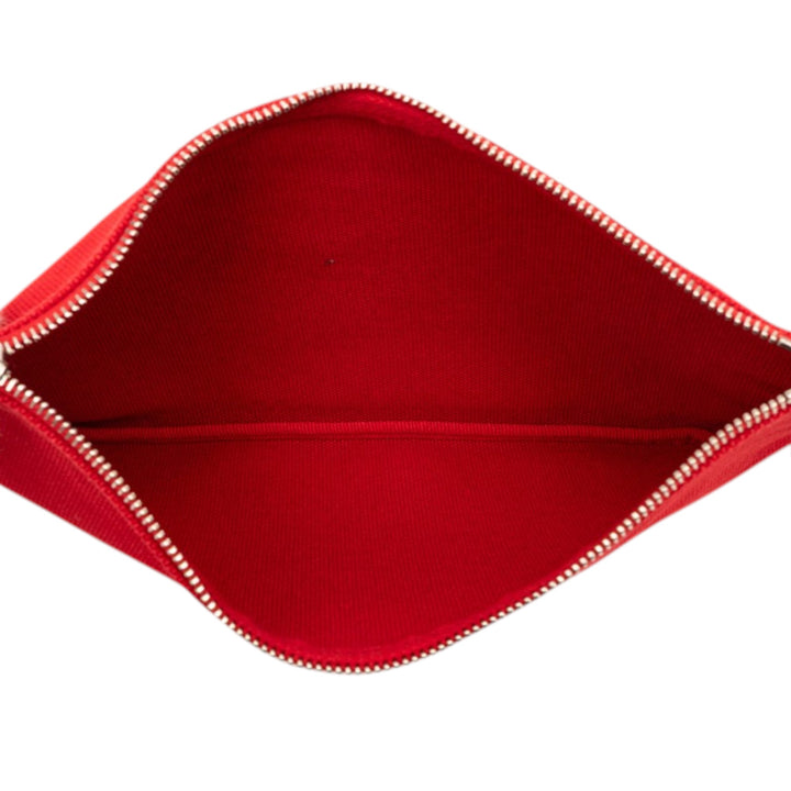 Prada Pochette Canapa Logo Wristlet Rouge – vue 4 – GABY PARIS
