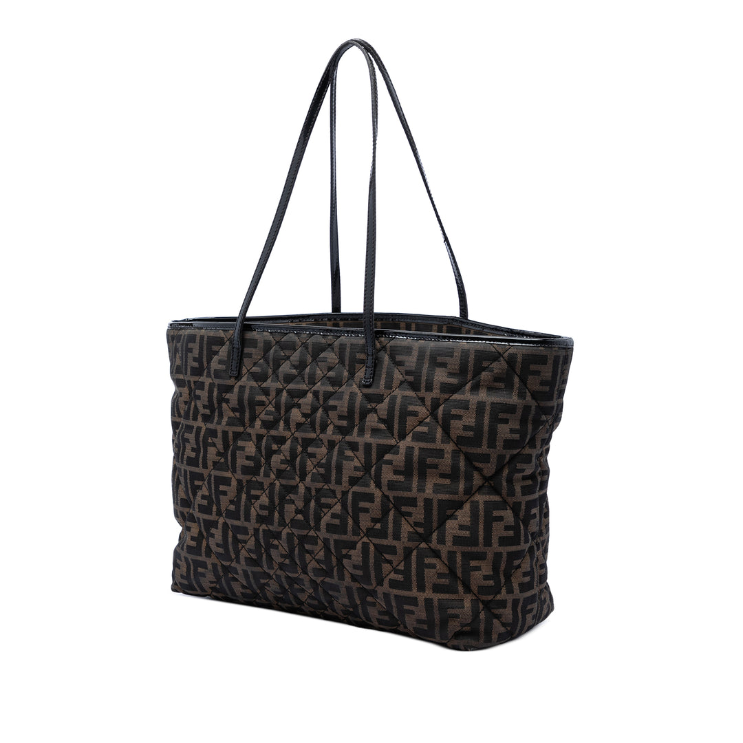 Fendi Medium Matelassé Zucca Toile Roll Cabas