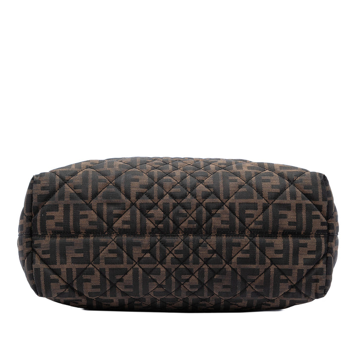 Fendi Medium Matelassé Zucca Toile Roll Cabas