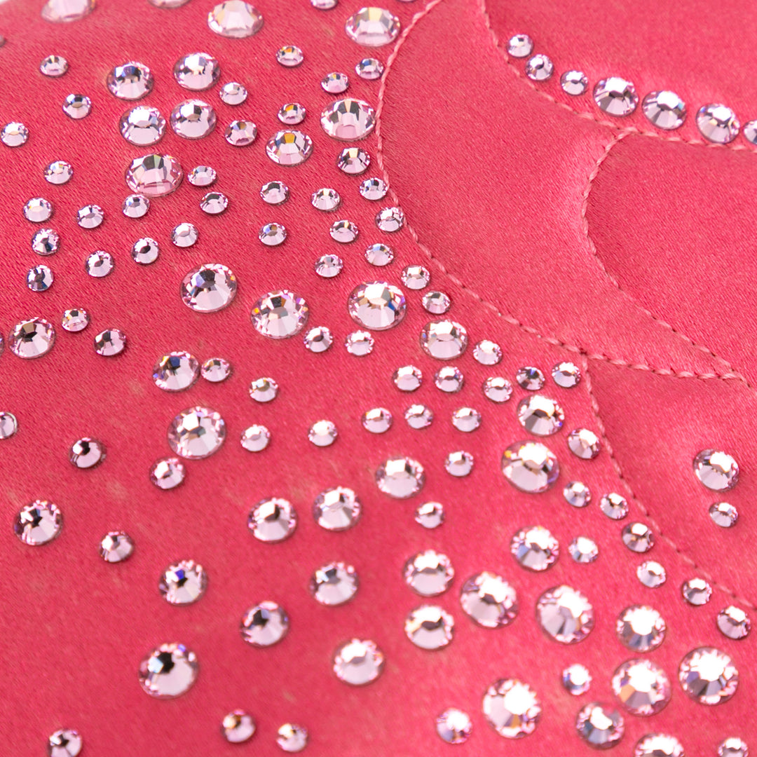 Chanel Satin Diamante Camellia Pochette with Chain Rose – GABY PARIS Authentique