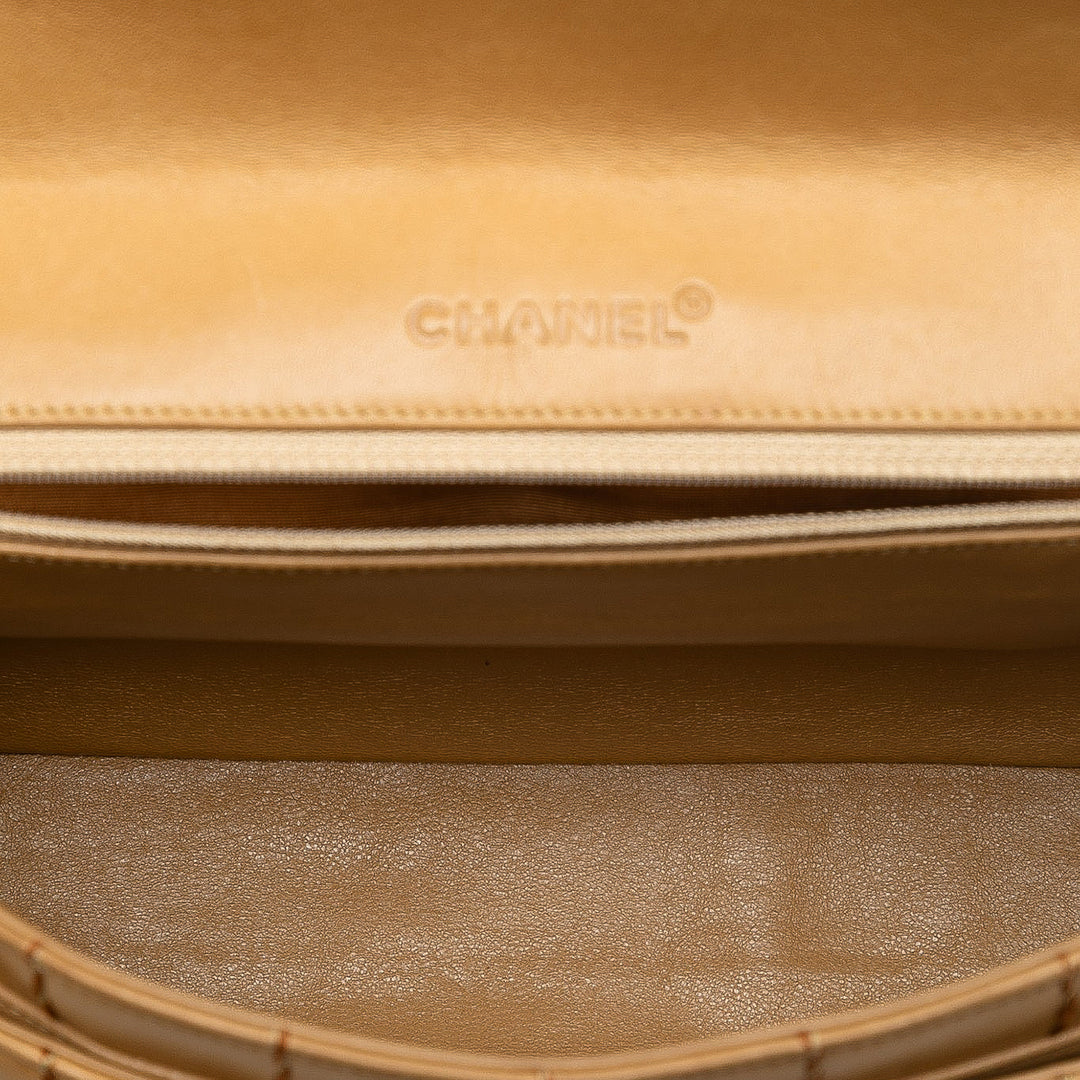 Chanel Chocolate Bar Cuir d’agneau Wild Stitch Chain à rabat