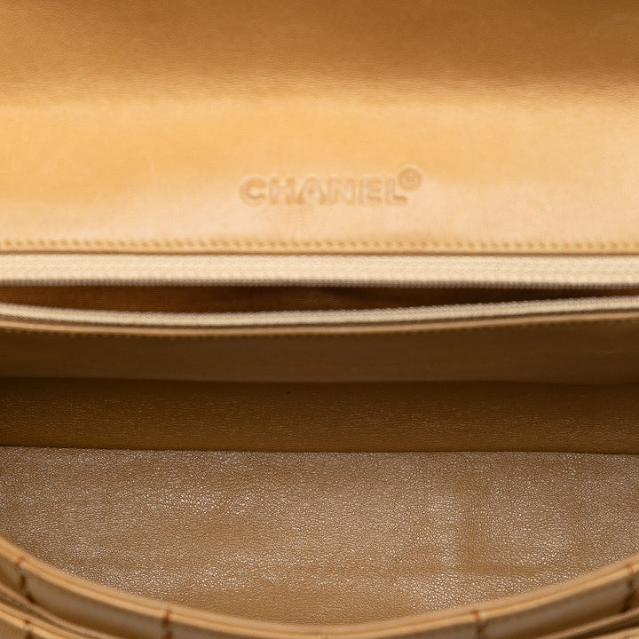 Chanel Chocolate Bar Cuir d’agneau Wild Stitch Chain à rabat