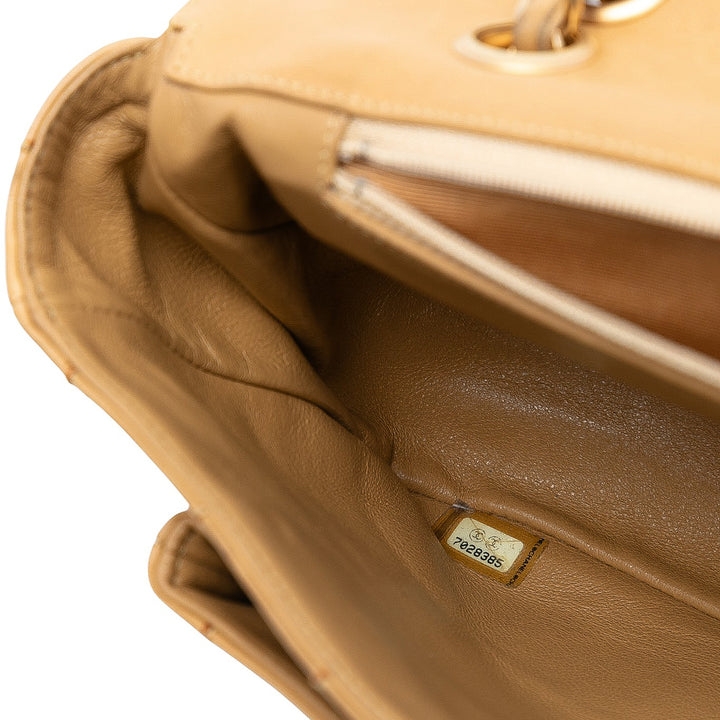 Chanel Chocolate Bar Cuir d’agneau Wild Stitch Chain à rabat