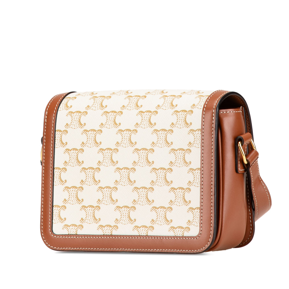 Teen Coated Canvas Triomphe Crossbody White - Gaby Paris