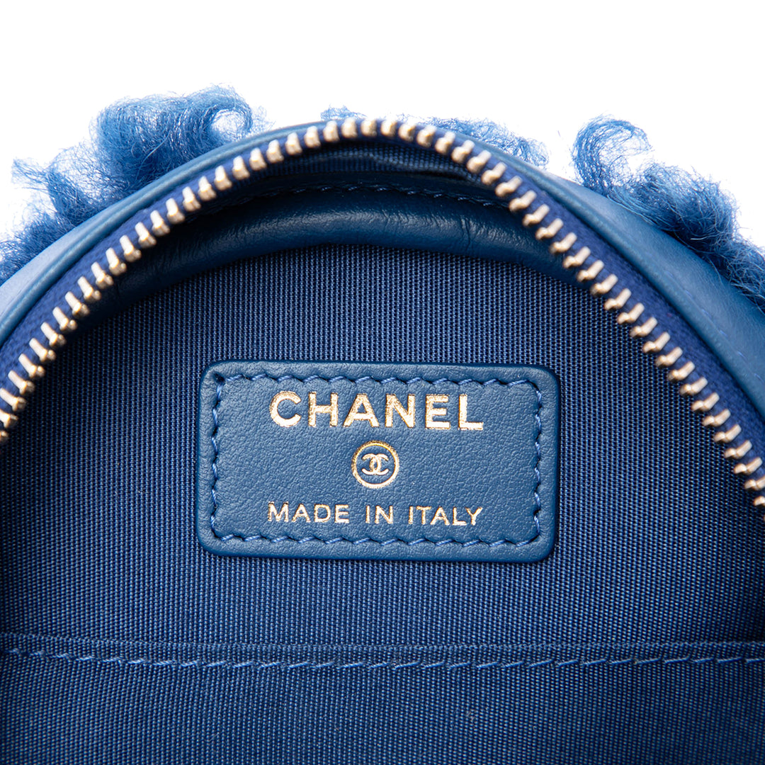 Chanel Shearling 19 Rond Pochette avec chaîne Bleu – vue 5 – GABY PARIS