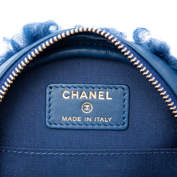 Chanel Shearling 19 Rond Pochette avec chaîne Bleu – vue 5 – GABY PARIS