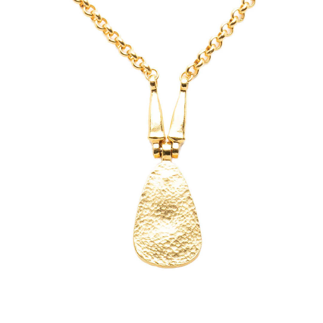 Chanel Collier CC Teardrop Pendant plaqué or – vue 3 – GABY PARIS