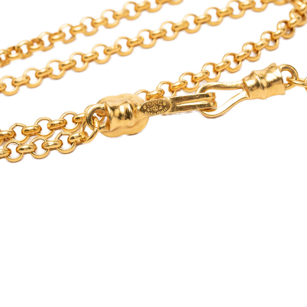Chanel Collier CC Teardrop Pendant plaqué or – vue 5 – GABY PARIS