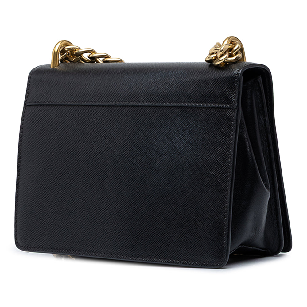 Prada Sac bandoulière Lux Chaîne Saffiano Noir – vue 2 – GABY PARIS