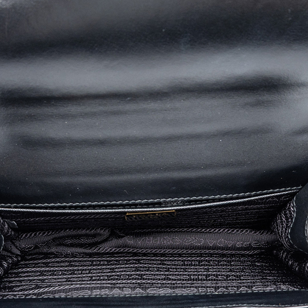 Prada Sac bandoulière Lux Chaîne Saffiano Noir – vue 4 – GABY PARIS