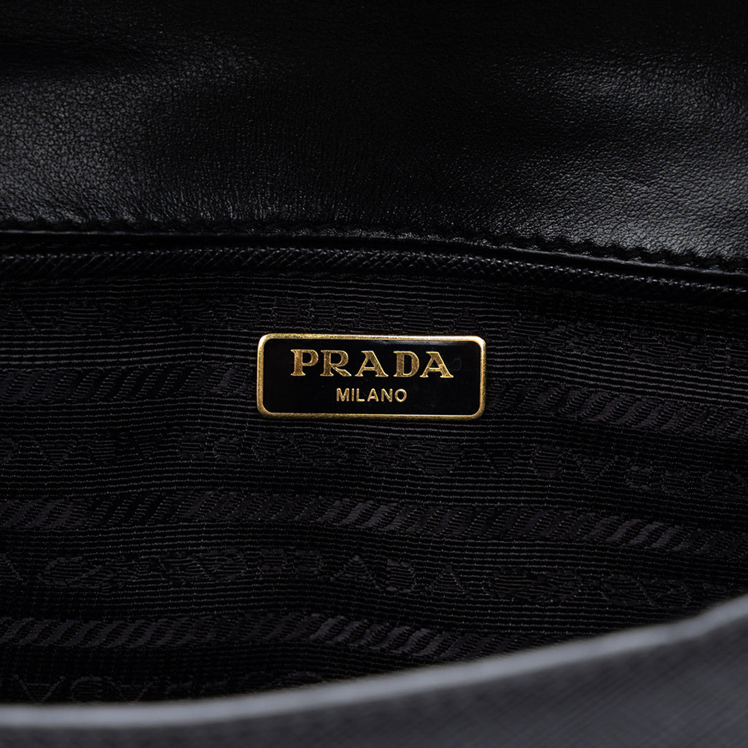 Prada Sac bandoulière Lux Chaîne Saffiano Noir – vue 5 – GABY PARIS