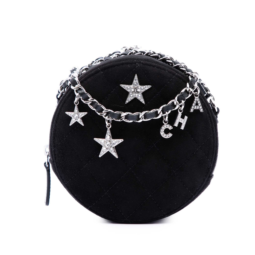 Chanel Matelassé Cocostellar Rond Pochette avec chaîne Daim