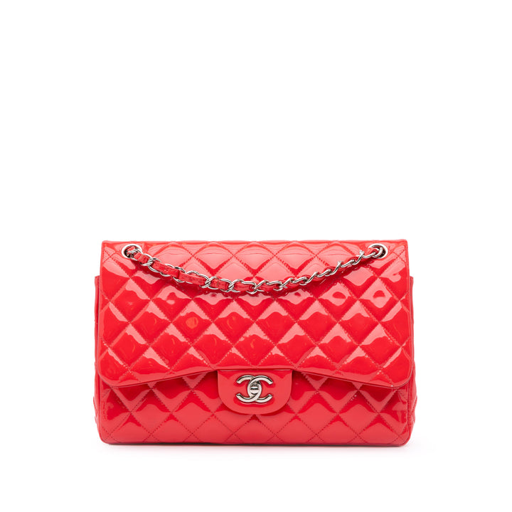Jumbo Classic Patent Double Flap Red - Gaby Paris