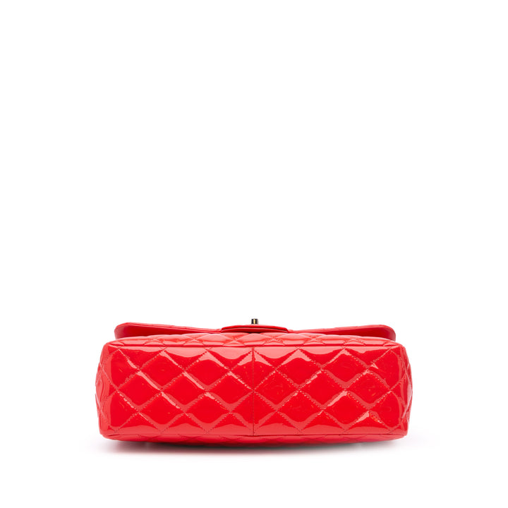Jumbo Classic Patent Double Flap Red - Gaby Paris