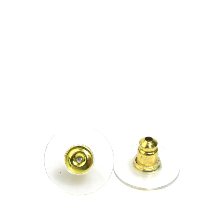 Chanel CC Brass Resin et Perles fantaisie Snowflake fermoir poussette Boucles d'oreilles Doré – vue 10 – GABY PARIS