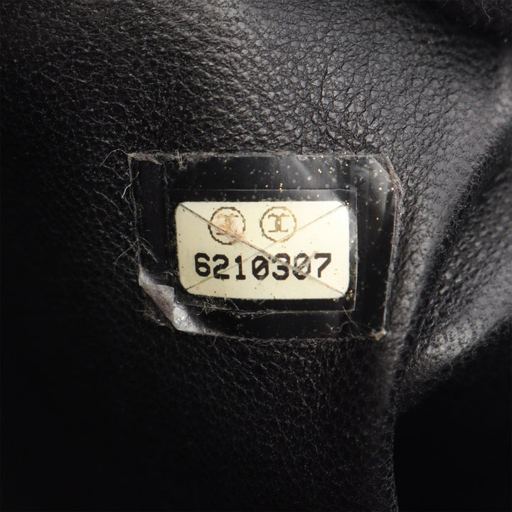 Chanel Large Quilted Caviar and Cuir verni Logo Bowler Bag Noir