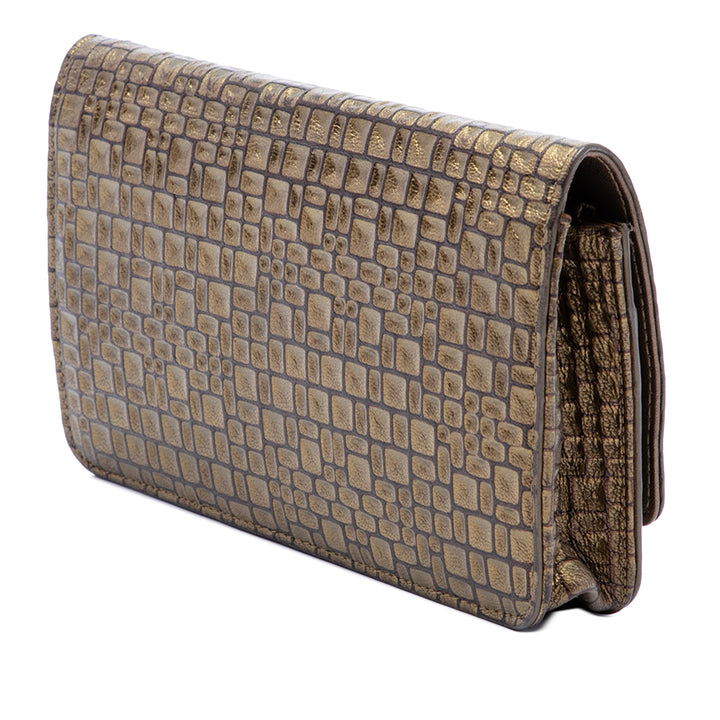Chanel CC embossé Métallisé Wallet on Chain Cuir d'agneau Doré – vue 2 – GABY PARIS