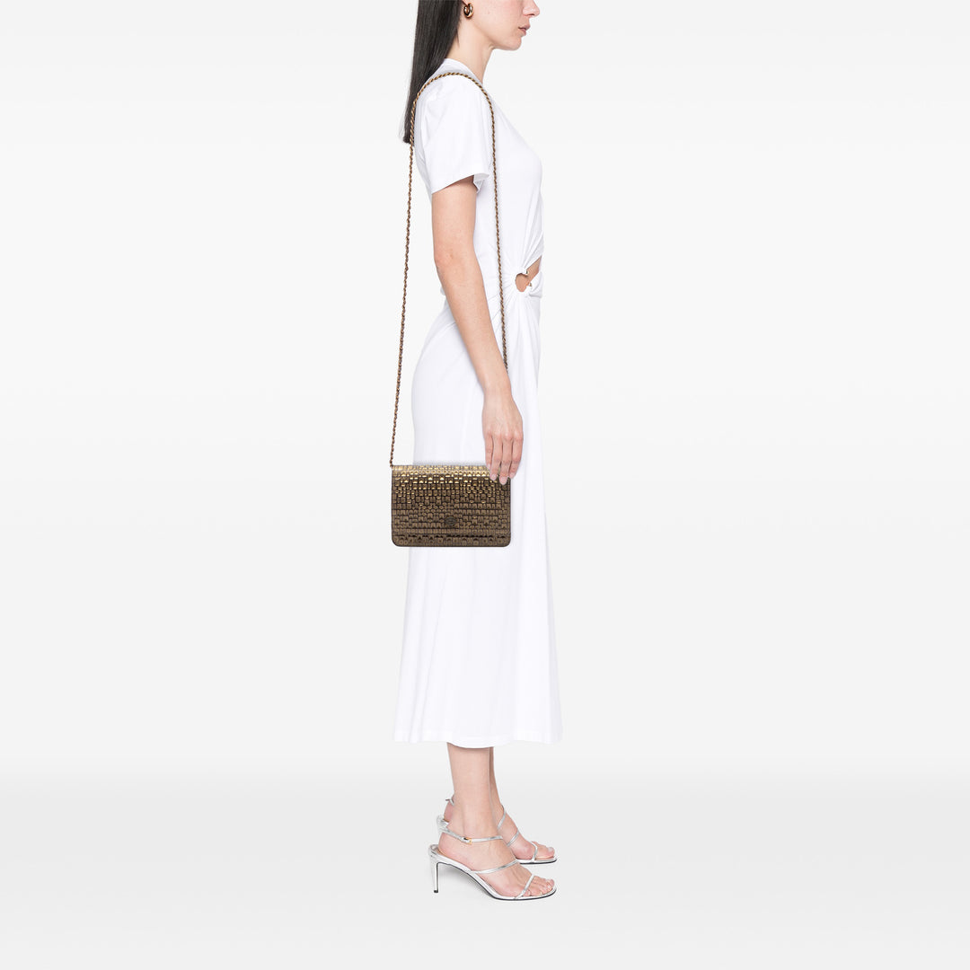 Chanel CC embossé Métallisé Wallet on Chain Cuir d'agneau Doré – vue 6 – GABY PARIS